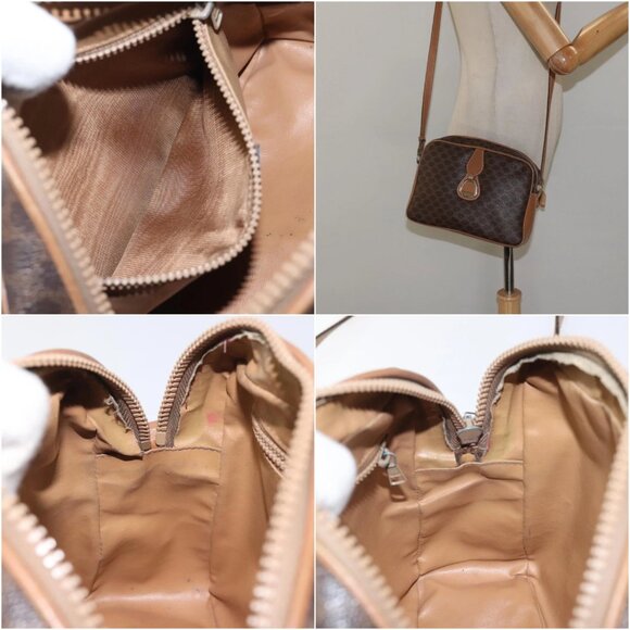 CELINE Macadam Canvas Shoulder Bag PVC Leather Brown Gold Auth BA1891 - Picture 16 of 16